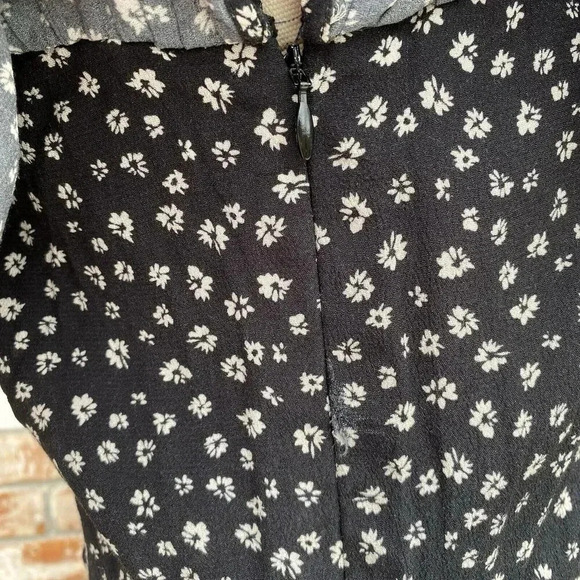 Love Sam Floral One Shoulder Ruffle Tiered Mini Dress Medium Fairygoth Gypsy - Picture 6 of 16